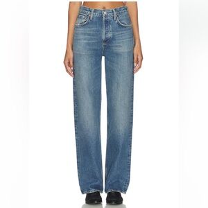 Agolde Ren High Waist Wide Legged Jeans, button fly, relaxed, 24